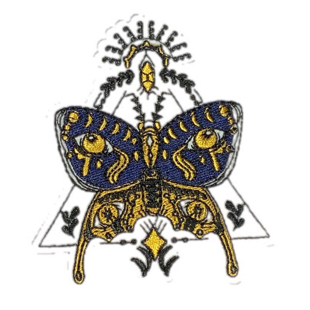 Butterfly Moth Evil Eye Embroidered Iron On Patch Embroidered Celestial Occult